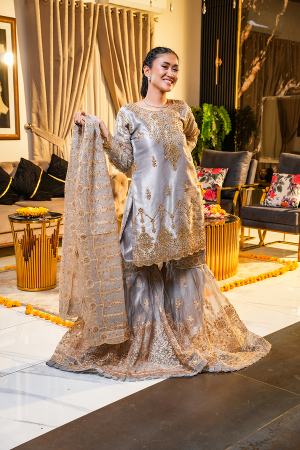 Moonlit Gleam Embroidered Ghagra Set