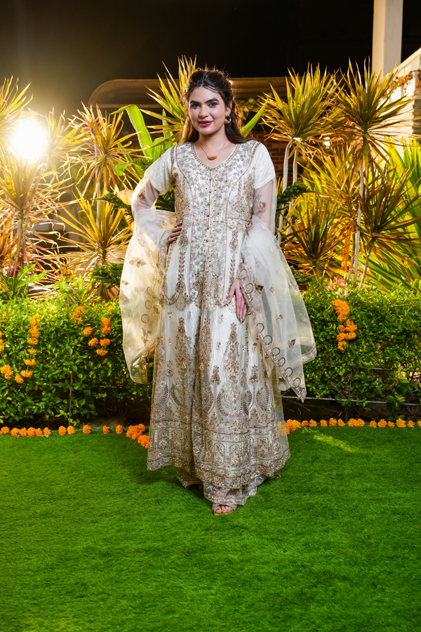 Moonlit Golden And Copper Embroidered