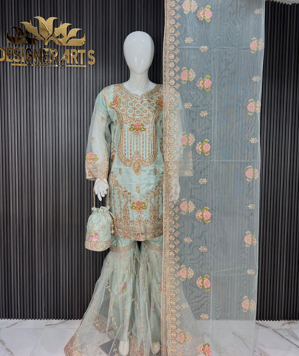 Light Green Embroidered Ghagra Set