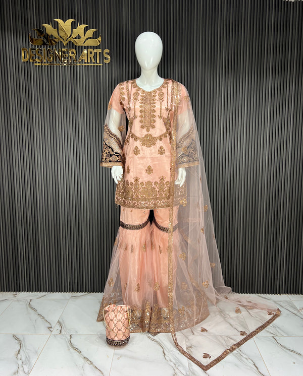 Pink Embroidered Ghagra Set