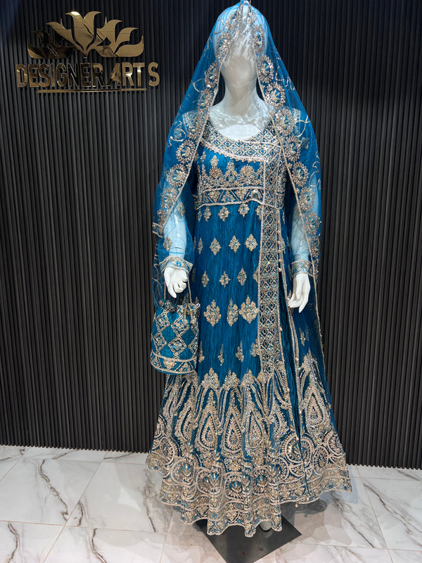 Royal Ferozi Diva Embroidered Dress